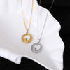 Stainless Steel And Titanium Steel Geometric Wave Pendant Necklace With Ochain Electroplated Simple Natural Style Unisex