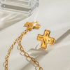 Stainless Steel And Titanium Steel Hammer Cross Pendant Necklace Jewelry With Electroplating Design