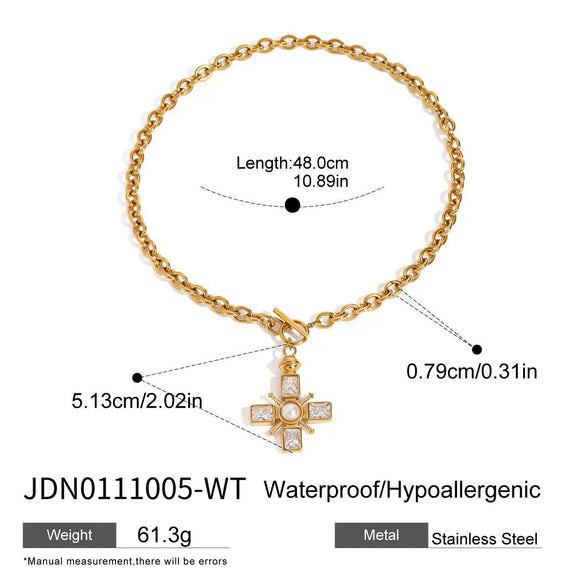 Stainless Steel And Titanium Steel Hammer Cross Pendant Necklace Jewelry With Electroplating Design