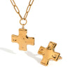 Stainless Steel And Titanium Steel Hammer Cross Pendant Necklace Jewelry With Electroplating Design
