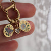 Stainless Steel And Titanium Steel Hand Painted Geometric Flower Pendant Necklace For Women With Electroplating