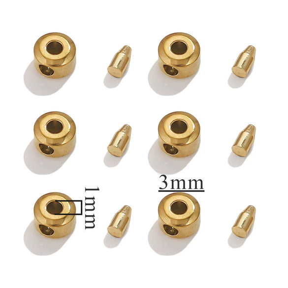 Stainless Steel And Titanium Steel Handmade Diy Totem Pattern Positioning Beads Clip Wire Buckle Jewelry With Electroplating Treatment