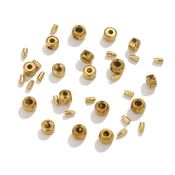 Stainless Steel And Titanium Steel Handmade Diy Totem Pattern Positioning Beads Clip Wire Buckle Jewelry With Electroplating Treatment