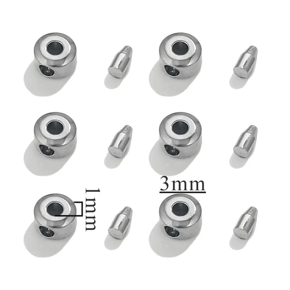Stainless Steel And Titanium Steel Handmade Diy Totem Pattern Positioning Beads Clip Wire Buckle Jewelry With Electroplating Treatment