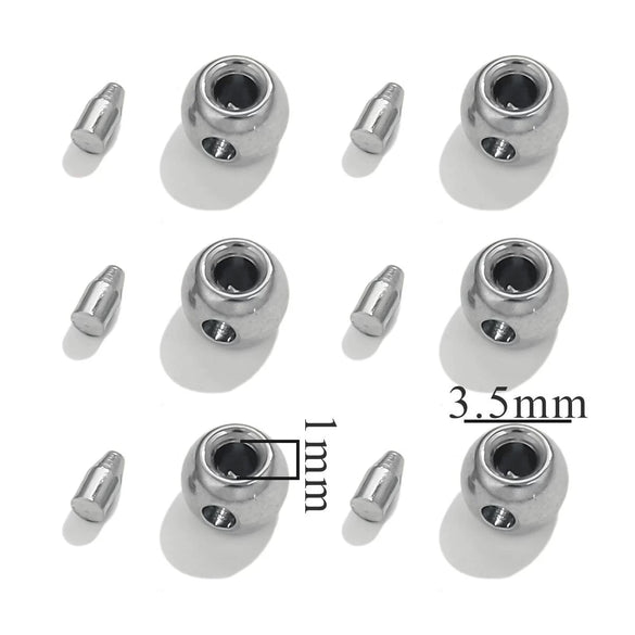 Stainless Steel And Titanium Steel Handmade Diy Totem Pattern Positioning Beads Clip Wire Buckle Jewelry With Electroplating Treatment