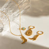 Stainless Steel And Titanium Steel Hat Pattern Boots Pendant Necklace And Earrings With Electroplating