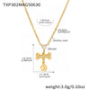 316L Stainless Steel And 316L Stainless Steel Heart Bone Zircon Pendant Stacked Clavicle Necklace And Bracelet Set With Electroplating
