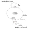 316L Stainless Steel And 316L Stainless Steel Heart Bone Zircon Pendant Stacked Clavicle Necklace And Bracelet Set With Electroplating