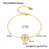 316L Stainless Steel And 316L Stainless Steel Heart Four Leaf Flower Jewelry Set With Electroplating Necklace Bracelet Ring