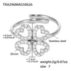 316L Stainless Steel And 316L Stainless Steel Heart Four Leaf Flower Jewelry Set With Electroplating Necklace Bracelet Ring