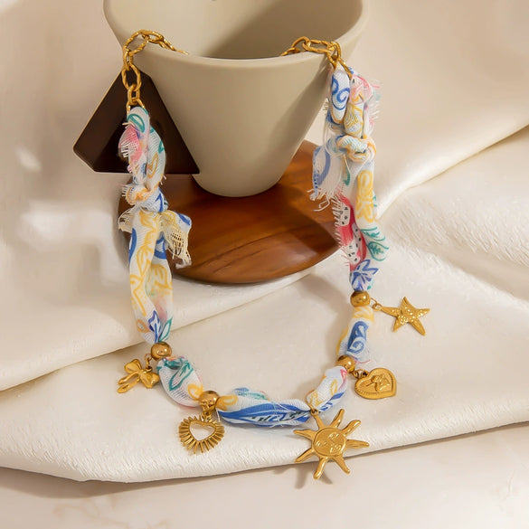 Stainless Steel And Titanium Steel Heart Shape Dopamine Pendant Necklace Electroplated For Unisex