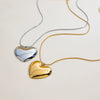 Stainless Steel And Titanium Steel Heart Shape Pendant Necklace With Electroplating For Women