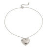 Stainless Steel And Titanium Steel Heart Shape Pendant Necklace With Electroplating For Women