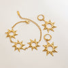 Stainless Steel And Titanium Steel Hollow Bracelet And Earrings With Stars Sun And Moon Clouds Universe Pattern Electroplated Minimalist Jewelry For Women
