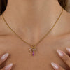 Stainless Steel And Titanium Steel Hollow Love Pendant Necklace With Powder Zirconium Electroplated Light Luxury Niche Jewelry For Women