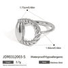 Stainless Steel And Titanium Steel Horseshoe Buckle Earrings With Heart Water Drop And Bell Patterns Electroplated Geometric Style