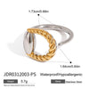 Stainless Steel And Titanium Steel Horseshoe Buckle Earrings With Heart Water Drop And Bell Patterns Electroplated Geometric Style