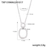 Stainless Steel And Titanium Steel Inlaid Zircon Double Ring Necklace Bracelet For Women With Electroplating And Geometric Style