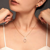 Stainless Steel And Titanium Steel Inlaid Zircon Double Ring Necklace Bracelet For Women With Electroplating And Geometric Style