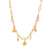 Stainless Steel And Titanium Steel Ins Style Threaded Shell Pendant Necklace For Women