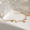 Stainless Steel And Titanium Steel Ins Style Threaded Shell Pendant Necklace For Women