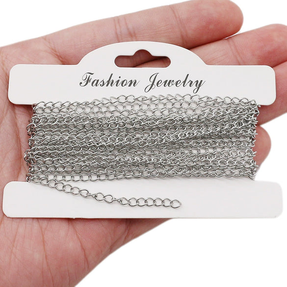 Stainless Steel And Titanium Steel Jewelry Accessories Tail Chain Extension Chain Bracelet And Necklace Extension Chain Electroplated And Handmade