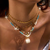Stainless Steel And Titanium Steel Jewelry Geometric Style Electroplated Necklace For Women