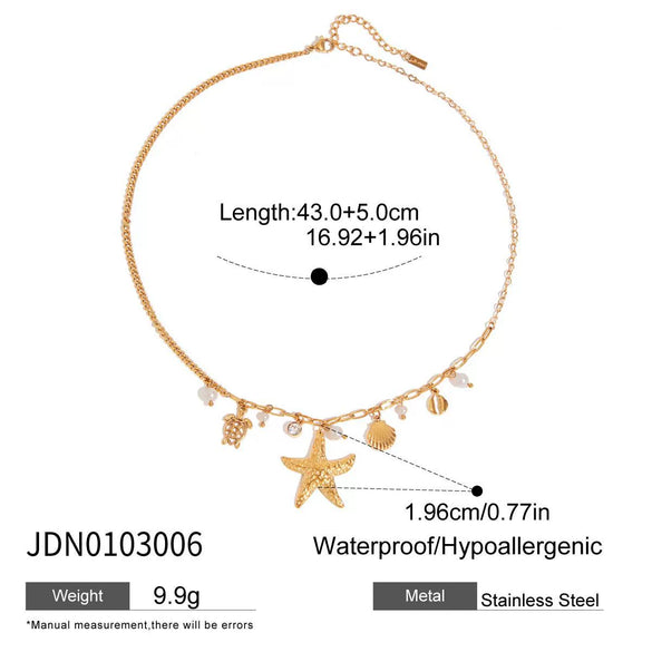 Stainless Steel And Titanium Steel Jewelry Geometric Style Electroplated Necklace For Women