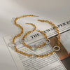 Stainless Steel And Titanium Steel Jewelry Set With Geometric Style For Women Electroplated Necklace And Bracelet