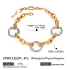 Stainless Steel And Titanium Steel Jewelry Set With Geometric Style For Women Electroplated Necklace And Bracelet