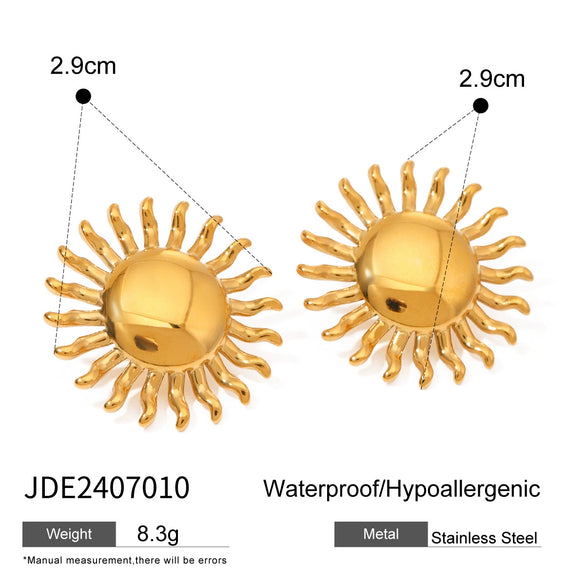 Stainless Steel And Titanium Steel Jewelry With Sunflower Design And Electroplating Process For Women