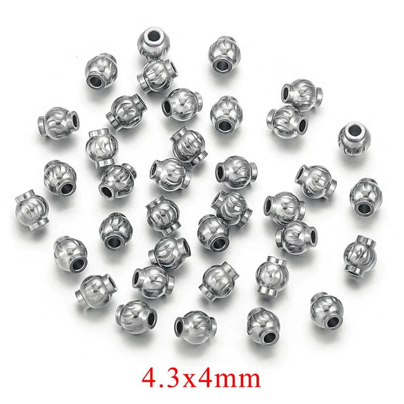 Stainless Steel And Titanium Steel Lantern And Curved Beads Vacuum Goldplated Electroplated Diy Handmade Jewelry Accessories Beads