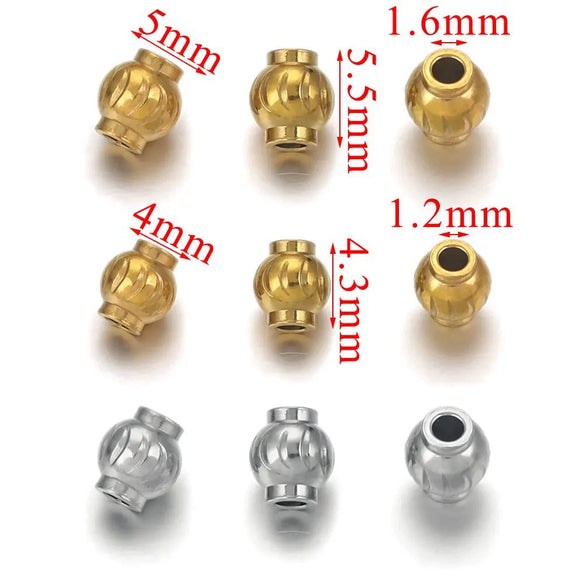 Stainless Steel And Titanium Steel Lantern And Curved Beads Vacuum Goldplated Electroplated Diy Handmade Jewelry Accessories Beads