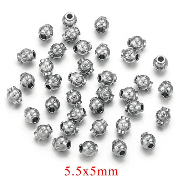 Stainless Steel And Titanium Steel Lantern And Curved Beads Vacuum Goldplated Electroplated Diy Handmade Jewelry Accessories Beads