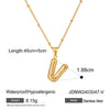 Stainless Steel And Titanium Steel Letter Necklace Pendant With Electroplating For Women