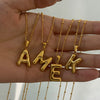 Stainless Steel And Titanium Steel Letter Necklace Pendant With Electroplating For Women