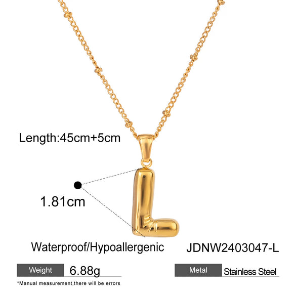 Stainless Steel And Titanium Steel Letter Necklace Pendant With Electroplating For Women