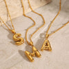 Stainless Steel And Titanium Steel Letter Necklace Pendant With Electroplating For Women