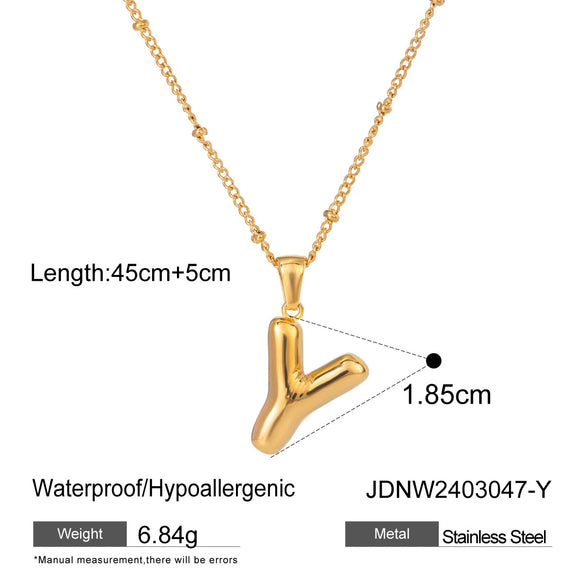 Stainless Steel And Titanium Steel Letter Necklace Pendant With Electroplating For Women