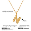Stainless Steel And Titanium Steel Letter Necklace Pendant With Electroplating For Women