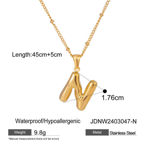 Stainless Steel And Titanium Steel Letter Necklace Pendant With Electroplating For Women