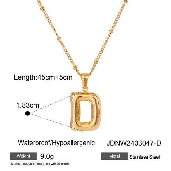 Stainless Steel And Titanium Steel Letter Necklace Pendant With Electroplating For Women