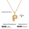 Stainless Steel And Titanium Steel Letter Necklace Pendant With Electroplating For Women
