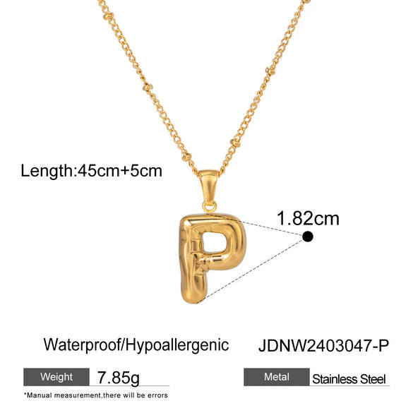 Stainless Steel And Titanium Steel Letter Necklace Pendant With Electroplating For Women