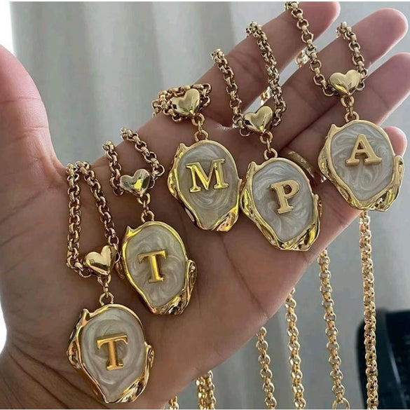 Stainless Steel And Titanium Steel Letters Numbers Text Dripping Oil Stereo Electroplated Necklace Ochain