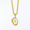 Stainless Steel And Titanium Steel Letters Numbers Text Dripping Oil Stereo Electroplated Necklace Ochain