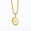 Stainless Steel And Titanium Steel Letters Numbers Text Dripping Oil Stereo Electroplated Necklace Ochain