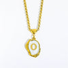 Stainless Steel And Titanium Steel Letters Numbers Text Dripping Oil Stereo Electroplated Necklace Ochain