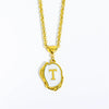 Stainless Steel And Titanium Steel Letters Numbers Text Dripping Oil Stereo Electroplated Necklace Ochain