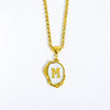 Stainless Steel And Titanium Steel Letters Numbers Text Dripping Oil Stereo Electroplated Necklace Ochain